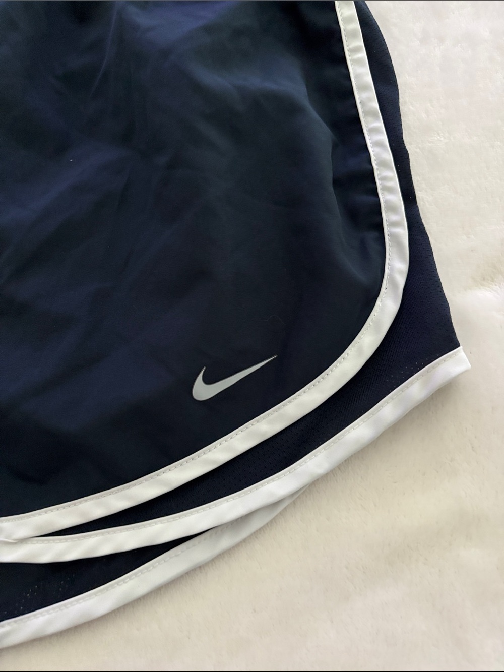 Nike Black Women's Athletic Shorts with White Trim - Picture 3 of 4